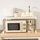 Fantasy kitchen microwave shelf storage rack multi-layer multi-layer household oven countertop rice cooker storage shelf length 89-109 width 24 height 22cm stainless steel tube left and right retractable