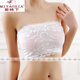 Peach under anti-exposure breast-wrapped women's sexy underwear lace tube top girl bottoming inner mesh bra with beautiful back white one size 70-85 Jin Jin equals 0.5 kg