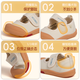 TOPSTAR New Children's Canvas Shoes Boys Indoor Shoes Girls Soft Soled Cloth Shoes Kindergarten White Shoes Baby Single Shoes Rice Surface Green Bottom 27 Inner Length 17.5cm Recommended Foot Length 16.5cm