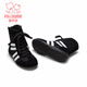 Fuluo Mi Girls' Boots Spring and Autumn New Fashion Simple High-top Sports Shoes Children's Non-Slip Lightweight Short Boots Black 26