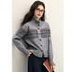 Xinfei Yu Fair Island jacquard sweater long-sleeved sweater cardigan 25 winter new soft waxy age-reducing little man top jacket