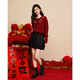 Shangjing Sweater Women's 25 Winter New Women's Clothes Exquisite Three-dimensional Decoration High-end New Year Red Atmosphere Western-style Cardigan Sweater