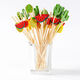 Fantasy fruit picks, candied haws, cocktail picks, decorative flower picks, fruit forks, three-headed cactus/12CM/100 pieces