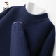 Woodpecker pure wool sweater men's 2025 winter new thickened high-end half turtleneck thickened warm knitted sweater bright rice camel S