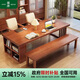 Guanze simple solid wood desk and dining table integrated dual-purpose living room large board long table office computer table 9904#1.8m