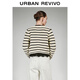 UR2026 Spring New Women's Casual Contrast Color Striped Short Knitted Cardigan UWH960002 Beige Stripe M
