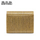 Banyanu (banyanu) 2025 new D button genuine leather women's wallet women's short cowhide 3-fold hand wallet coin wallet bright gold-proof brush