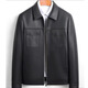 Lei Jun leather jacket Haining sheepskin lapel jacket Mr. Lei wears black 6XL