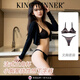 KING WINNER brand bra set sexy French triangle cup small breast push-up bra leopard print thong thin underwear for women black suit thong S recommended 32/70ABC cup