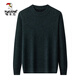 Woodpecker pure wool sweater men's 2025 winter new thickened high-end half turtleneck thickened warm knitted sweater bright rice camel S