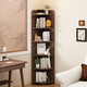 Fantasy corner cabinet corner storage rack against the wall triangular narrow cabinet bedroom storage cabinet fan-shaped corner floor-standing bookshelf thickened solid wood six-layer model 50x50x180cm walnut