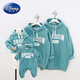 Disney's 100-day parent-child sweatshirt autumn and winter style for a family of three and four, hooded white mother and daughter photoshoot, mother and baby romper, off-white, no velvet, 80 romper with hood, size 80