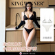 KING WINNER brand bra set sexy French triangle cup small breast push-up bra leopard print thong thin underwear for women black suit thong S recommended 32/70ABC cup