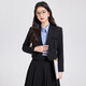 Gray suit skirt for women 2026 new college student interview professional formal wear small suit jacket spring and autumn black jacket + 2110# blue striped shirt + skirt L (recommended weight 106-118Jin Jin is equal to about 0.5 kg)
