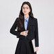 Gray suit skirt for women 2026 new college student interview professional formal wear small suit jacket spring and autumn black jacket + 2110# blue striped shirt + skirt L (recommended weight 106-118Jin Jin is equal to about 0.5 kg)