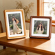 Aijiali solid wood high-end photo frame with mortise and tenon structure, retro style, dual-purpose for table and wall hanging, photo frame can be placed horizontally or vertically, walnut color (photos can be printed for free), 8 inches, inner frame 15*20cm