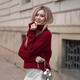 Gloria red sweater for women, great-looking autumn and winter wear, niche lazy top 1ESC5J280 53R pepper red S