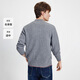 Navigare Italian small sailing three-dimensional cable wool sweater men's autumn and winter pure wool skin-friendly and antibacterial half-open collar sweater Glacier Gray XL is too large