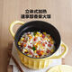 Cast iron stew pot enamel pot stew pot household stew pot clay pot rice casserole soup 0 fluorine-free frying pan 1 inch goose yellow