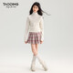 Taoding Girls' Plaid Skirt Autumn and Winter Thickened and Warm Middle and Large Children's Pleated Skirt College Style Children's Short Skirt