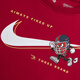 NIKE3BRAND Nike boys and girls plus velvet red New Year's greetings sweatshirt cartoon pattern children's warm and skin-friendly top