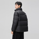 Xue Zhongfei's new all-match fashion casual slanted pocket men's and women's short stand collar down jacket couple style black|8056 L 175/92A
