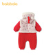 BALABALA Shopping mall same style BALABALA children's clothing children's jumpsuit 2025 new spring clothing new year clothing fake two pieces cute Chinese red 60611 73cm