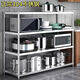 304 Extra Thick Stainless Steel Rack Four-Layer Oven Rack Multifunctional Floor-Standing Storage Rack Kitchen Storage Rack Microwave Oven Rack 304 Extra Thick-Length 80 Width 30 Height 120 Four Layers