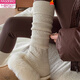 Modal white calf pile socks with snow boots socks for women, thickened autumn and winter stockings, warm wool boots socks, 1 milk white, 1 beige, 2 pairs, one size fits all, beautiful legs, slimming/modifying leg shape