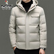啄木鸟90白鸭绒羽绒服男士冬季加厚中年商务休闲保暖抗寒连帽面包服外套 98866黑色 M 170