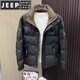 JEEP SPIRIT Пуховик Мужская зима 2025 Новая мужская молодежная короткая зимняя одежда Утолщенная куртка с воротником-стойкой Модная YR-008 Зеленый M