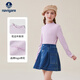 Navigare Italian small sailing children's clothing girls' bottoming shirt children's long-sleeved T-shirt baby half turtleneck comfortable and soft clothes bow bottoming shirt orchid purple 120