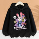 Special parent-child outfits for a family of four and three, fashionable mother-daughter outfits, crazy Zootopia Judy Nick sweatshirt, spring and autumn hoodie, Black Mom/Zootopia 175 (L)