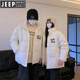 JEEP SPIRIT Autumn and Winter Couple's Cotton Clothes 2026 New Winter American Style Niche Trendy Brand Thickened Down Jacket Men's Black + Women's Black M Men's XL + Women