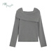 Fragment (dribs&drabs) wool sweater for women 2026 spring new style elegant simple slim fit niche fashion one-shoulder top gray L