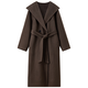 Shandubila 100% wool British style long woolen coat for women winter thickened warm hooded loose double-sided woolen coat