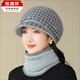 Hengyuanxiang mother hat women's autumn and winter plus velvet middle-aged and elderly grandmother rabbit hair cold-proof cotton old man woolen hat burgundy single hat
