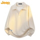 JEEP Jeep sweatshirt men's spring and autumn polo shirt loose jacquard bottoming shirt men's gray XL