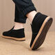 Winter sheep wool high-top old Beijing cloth shoes and cotton shoes plus velvet and thickening to keep warm dad shoes lightweight non-slip black cloth shoes YH-A8 velvet and thickened old Beijing high-top wool and cotton shoes 42 (260mm) standard size