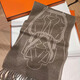 Hermes (HERMES) 26th new TeteEquestre two-color pattern design cashmere Year of the Horse scarf for men and women, New Year gift, taupe H393398T 01 25*170cm