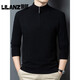 Lilan fashion casual men's new knitted woolen sweater autumn and winter half turtleneck pullover long-sleeved bottoming sweater thick Xuanqing thick L (110) (recommended 115-135Jin Jin equals 0.5 kg)