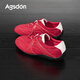 Agsdon moral training shoes women's personalized casual color matching sports shoes soft sole lace-up casual shoes for women B161126 red 36
