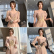 Tea Xiaoa bridesmaid dress 2025 new sister group niche sense can usually wear bridesmaid dress female forest summer apricot 001 long style A XS