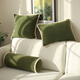 Jun Yuexi Nordic style sofa pillow light luxury and high-end living room three-dimensional moss pattern bedside cushion back cushion micro velvet large lucky rabbit-honey mustard (core included, one-piece non-detachable) pillowcase pillow (core included)