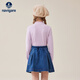 Navigare Italian small sailing children's clothing girls' bottoming shirt children's long-sleeved T-shirt baby half turtleneck comfortable and soft clothes bow bottoming shirt orchid purple 120