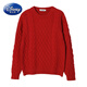 Disney (Disney) New Autumn and Winter French Sweet Parent-child Outfit Sweater Family of Four Chinese New Year Jacket Internet Celebrity Street Mother Red (Twist) 100 Children 100 (25-30Jin Jin is equal to 0.5 kg)