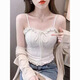 French bow with wooden ears, new sling with lace and padded vest, hot girl wearing pure desire tube top, black 2 pieces, one size fits all, recommended 80-120 Jin Jin is equal to 0.5 kg