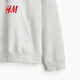 H&M Men's Sweatshirt 2025 Winter Plus Velvet Couple Outdoor Drop Shoulder Loose Red Christmas Hoodie 0970819 Gray S 170/92