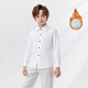 Kalfit children's shirt Korean style children's long-sleeved shirt boy white velvet shirt New Year's greetings white velvet 120