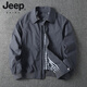 JEEP SPIRIT American Business Casual Men's Jacket Lapel Versatile Handsome Outerwear Spring and Autumn Windbreaker Workwear Jacket Men Black M